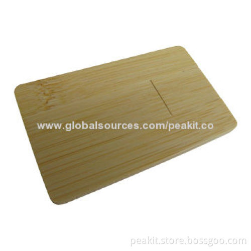 Environmental Bamboo Card-shaped USB Flash Drives